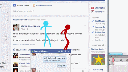 Stickman Fight Facebook Emoji GIF