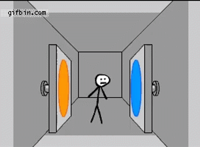 Stickman Pinned By Portals Animation GIF