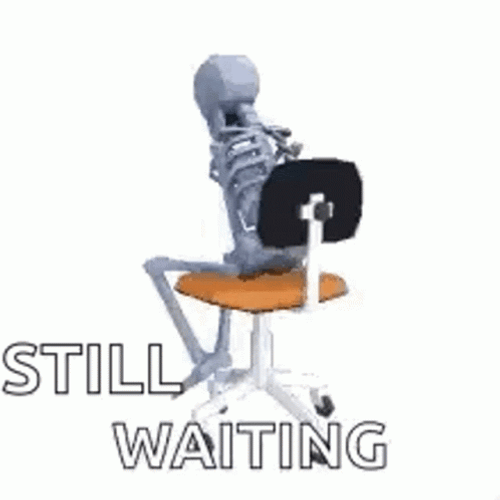 Still Waiting Skeleton Chair GIF
