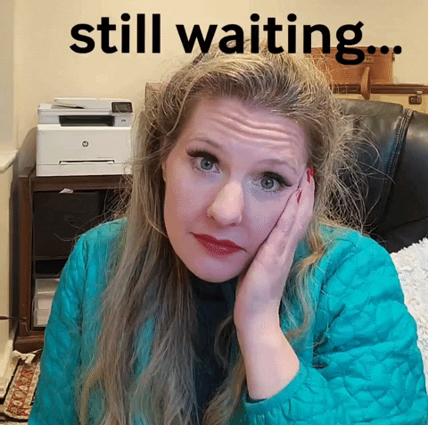 Still Waiting Slow Blink Bored Lady GIF