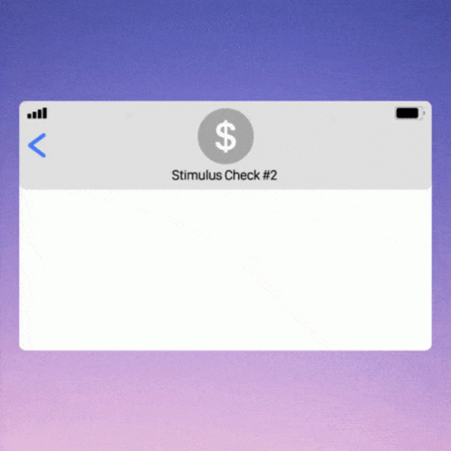 stimulus check # 2 is displayed on the screen of a cell phone