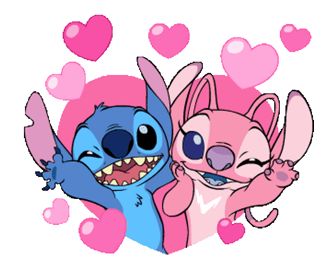 Stitch Kissing Angel Cartoon Couple Lovers Lilo And Stitch Blanket