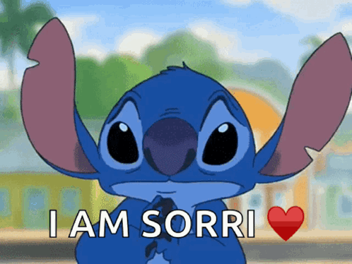 Stitch Cartoon Saying I Am Sorri