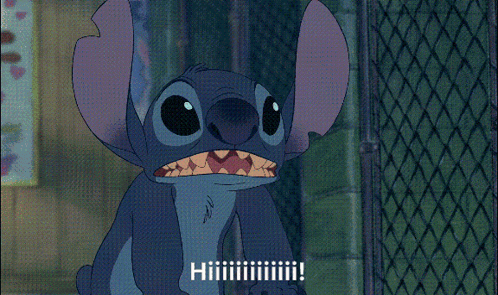 Stitch Cartoon With Fence GIF