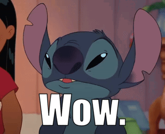 Stitch From Lilo And Stitch Says Wow In A Cartoon GIF