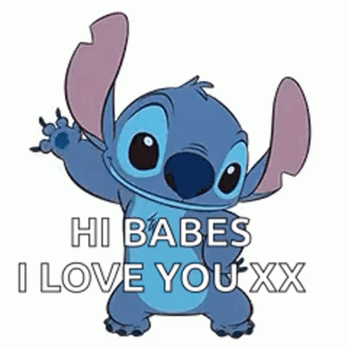 Stitch Hi Babes I Love You GIF