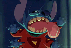 Stitch Hi Licking The Mirror GIF