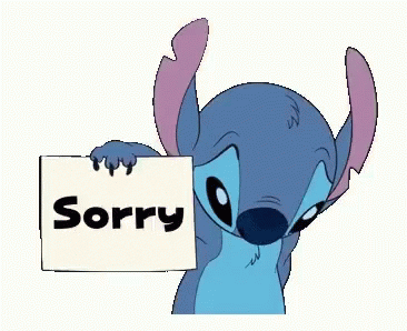 Stitch Holding Sorry Sign