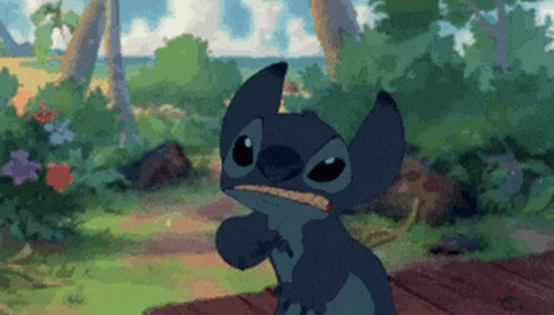 Stitch Irritated Saying Hi GIF