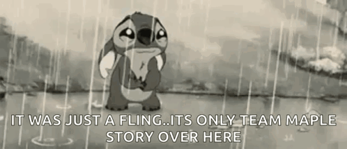 Stitch Is Crying In The Rain While Holding A Piece Of Paper In His Hand . GIF