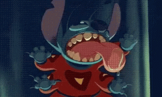 Stitch Licking Glass GIF
