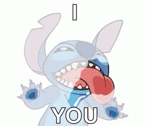 Stitch Licking I Love You GIF