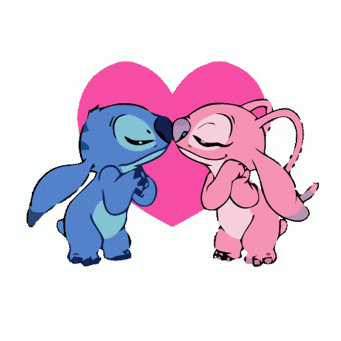 Stitch Love Angel Kissing GIF