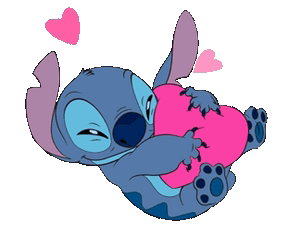 Stitch Love Hugging Fluffy Hearts GIF