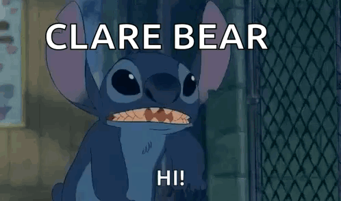Stitch Saying Hey Amy Hi In Front Of Fence GIF