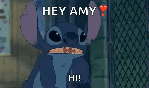Stitch Saying Hey Amy Hi GIF