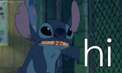 Stitch Saying Hi With Mouth Open