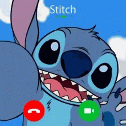 Stitch Talking On Phone With Green Button GIF