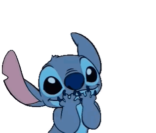 Stitch with Eyes Closed and Pink Heart