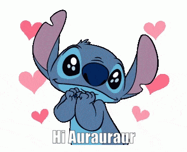 Stitch With Hearts Saying Hi Aurauraur GIF
