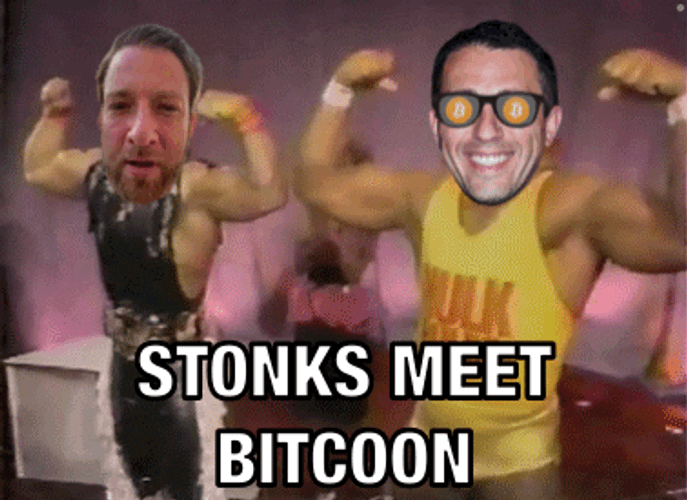 Stocks Meet Bitcoin Funny Muscle Men Meme GIF 