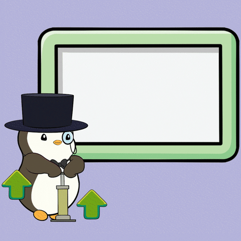 Stocks Pumping Up Pudgy Penguin Millionaire GIF