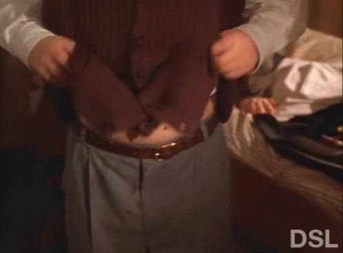 Stomach Covered in Coca Cola Cans