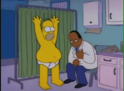 Stomach Growling Homer Simpson With Doctor GIF