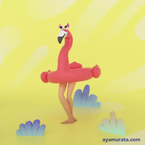 Stomping Flamingo With Human Legs GIF