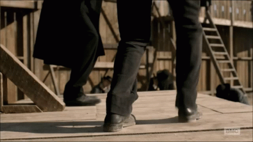Stomping On The Wooden Platform GIF