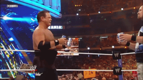 Jerry Lawler Stone Cold Beer Can Toast GIF
