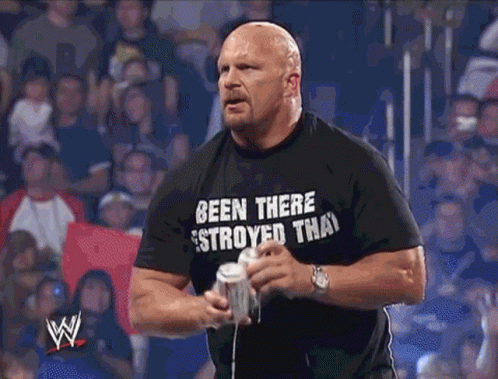 Steve Austin Stone Cold Drinking Beers GIF
