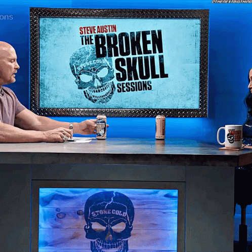 Steve Austin Stone Cold Beer Cheers Broken Skull GIF