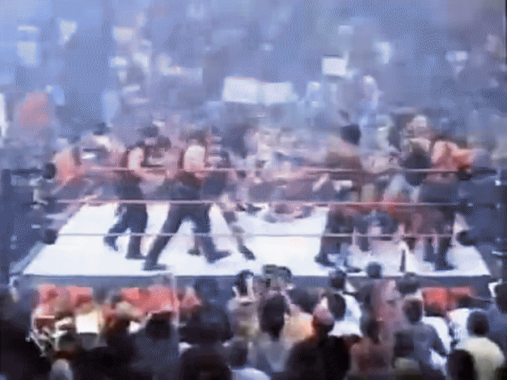 Stone Cold Joining Chaotic Fight GIF