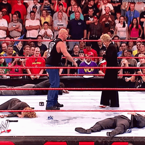 Stone Cold Performing Stunner On Female Host GIF