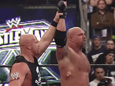 Stone Cold Steve Austin And Goldberg GIF