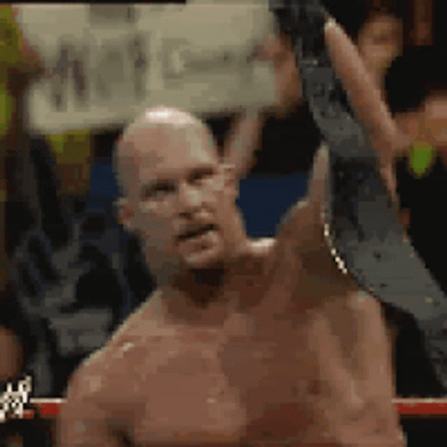 Stone Cold Steve Austin Cheering Belt GIF