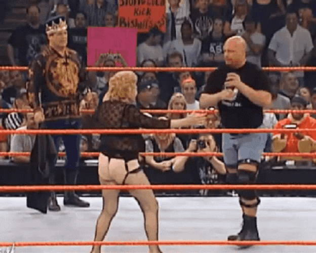 Stone Cold Steve Austin Performing Stunner Move GIF