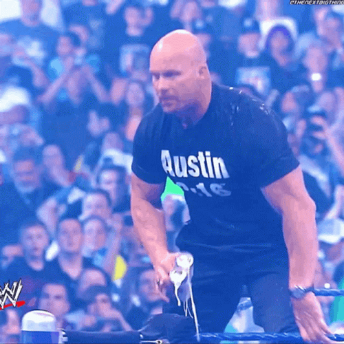 Stone Cold Steve Austin Rising Beer GIF