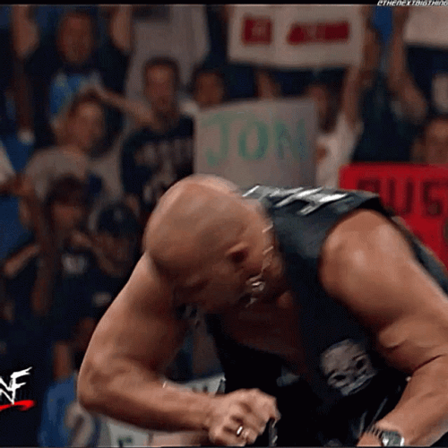 Stone Cold Stunner Showing Off Championship Belt GIF