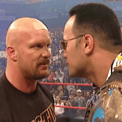 Stone Cold Stunner The Rock Face Off GIF