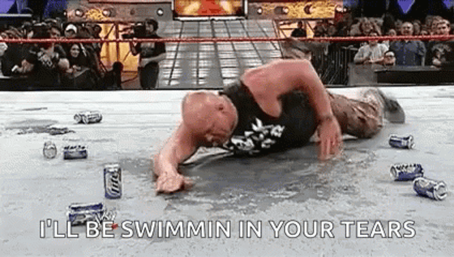Stone Cold Swimming In Beer GIF