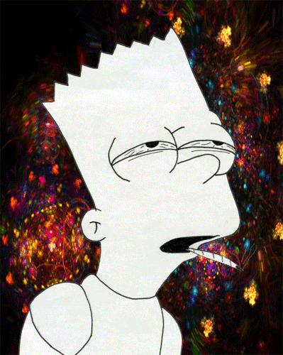 Stoned Bart Simpson Glittery Stars GIF