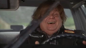 Stoned Chris Farley Driving GIF