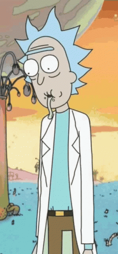 Stoned Rick Sanchez Tongue Hanging Out GIF