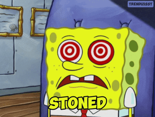 Stoned Spongebob Wobbly Eyes GIF