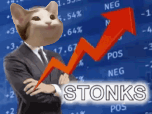 Stonks Human With Popcat Head GIF