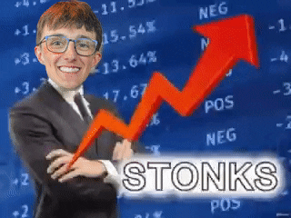 Stonks Man Wearing Eyeglasses GIF