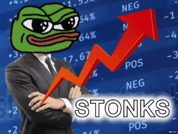 Stonks Man With Pepe The Frog Head GIF