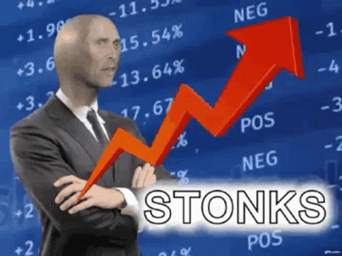 Stonks Meme Man With Human Face GIF